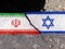 Both the Israeli flag and the Iranian flag are made of crackled patterns