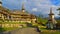 Botiza monastery detailed wood craft architecture Maramures Romania.