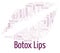 Botox lips word cloud.