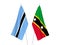 Botswana and Federation of Saint Christopher and Nevis flags