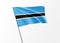 Botswana flag flying high in the isolated background Botswana independence day. World national flag collection