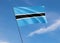 Botswana flag flying high in the sky Botswana independence day. World national flag collection