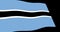 The Botswana flag slow waving in perspective, Animation 4K footage