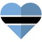 Botswana flat heart flag