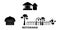 Botswana flat travel skyline set. Botswana black city vector illustration, symbol, travel sights, landmarks.