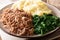 Botswana food - Seswaa stewed beef with Sadza from corn flour an