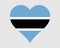 Botswana Heart Flag. Batswana Motswana Love Shape Country Nation National Flag. Republic of Botswana Banner Icon Sign Symbol EPS