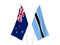 Botswana and New Zealand flags