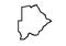 Botswana outline map country shape