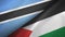 Botswana and Palestine two flags textile cloth, fabric texture