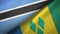 Botswana and Saint Vincent and the Grenadines two flags textile cloth