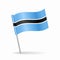 Botswanan flag map pointer layout. Vector illustration.
