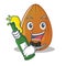 With bottle almond nut character cartoon