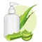 Bottle with aloe vera cream or soap