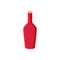 bottle with balm. Alcohol, wine, vodka in red glass bottle. Oil or virgin and medication