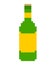 Bottle beer green pixel art. 8 bit Vector illustration