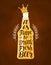 Bottle of beer with hand drawn lettering. Vintage drawing for bar menu. Vector illustration