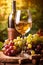 bottle beverage glass grape wine background winery drink food wineglass alcohol. Generative AI.