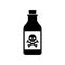 Bottle black sign icon and skull and crossbones sign. Vector illustration eps 10