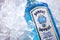 Bottle of Bombay Sapphire gin in crushed ice
