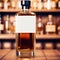 Bottle of brown alcohol: whiskey, brandy, rum, generic blank product packaging mockup photo