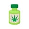 Bottle with buds of medical marijuana icon