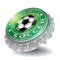 Bottle cap with have fun with it and playing soccer