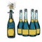 Bottle of champagne. Celebration holiday greetings. New year and