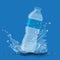 Bottle with clean pure water with water splash. Advertisement template