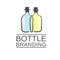 Bottle color art and drink cafe logo