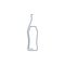 Bottle continuous line vermouth in linear style on white background. Solid black thin outline. Modern flat style graphic design.