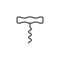 Bottle corkscrew line outline icon