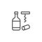 Bottle corkscrew line outline icon