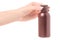 Bottle with cosmetics oil lotion female hands