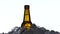 Bottle of dark cold beer in the ice. White background. Silhouette