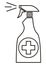 Bottle with disinfection, spray, vector icon