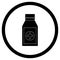 Bottle with drug black icon vector