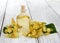 Bottle of essential linden oil