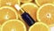 Bottle of essential oil from oranges which Dropping serum collagen moisturizer orange of essential oil
