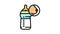 bottle feeding color icon animation