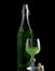 Bottle and glass of absinthe