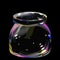 bottle and glass of soap bubble rainbow