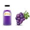 Bottle of grape juice with cute grape cartoon