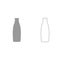 Bottle grey set icon .