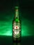 Bottle of Heineken Lager Beer on white background. Heineken is the flagship product of Heineken International, the largest in the