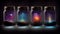Bottle Jar Glass Glassware Silhouette with Ambient Space Night Magic Galaxy
