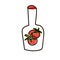 Bottle of ketchup, jar isolated on background. Red tomato sauce, paste, natural spicy condiment,