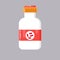 Bottle with label for food, pills, capsules, recipes, vitamins, etc isolated on a white background