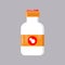 Bottle with label for food, pills, capsules, recipes, vitamins, etc isolated on a white background
