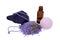 Bottle of lavender oil and spa isolated